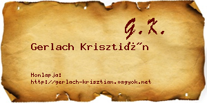 Gerlach Krisztián névjegykártya